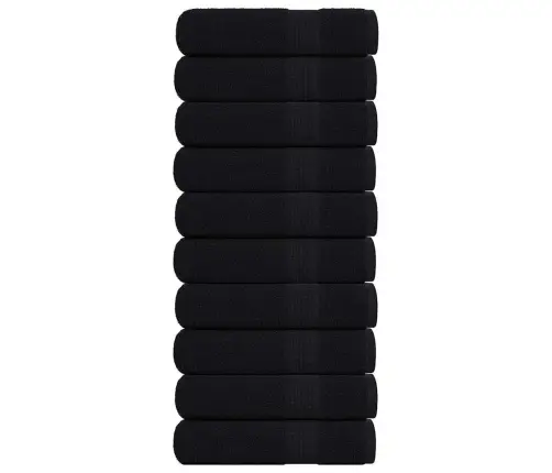 Roku Dvieļi, 10 Gab., Melni, 50X100 Cm, 360 Gsm, 100% Kokvilna Vidaxl