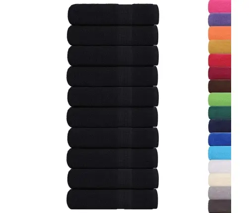 Roku Dvieļi, 10 Gab., Melni, 50X100 Cm, 360 Gsm, 100% Kokvilna Vidaxl