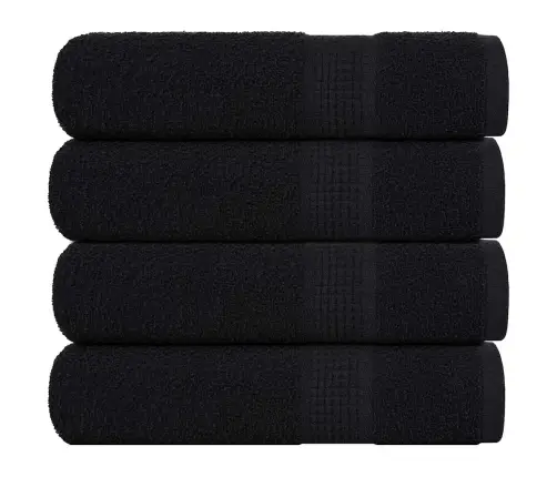 Dušas Dvieļi, 4 Gab., Melni, 70X140 Cm, 360 Gsm, 100% Kokvilna Vidaxl