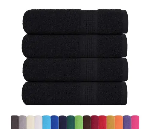 Dušas Dvieļi, 4 Gab., Melni, 70X140 Cm, 360 Gsm, 100% Kokvilna Vidaxl