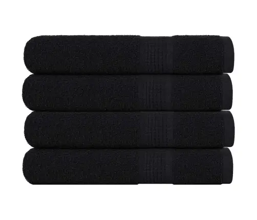 Saunos Rankšluosčiai, 4Vnt., Juodi, 80X200 cm Medvilnė