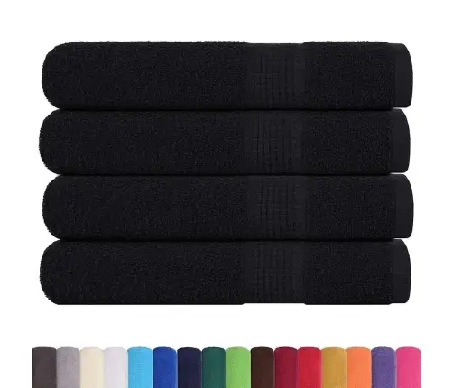 Saunos Rankšluosčiai, 4Vnt., Juodi, 80X200 cm Medvilnė