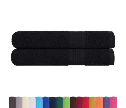 Dvieļi, 2 Gab., Melni, 100X200 Cm, 360 Gsm, 100% Kokvilna Vidaxl