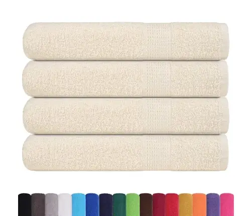 Pirties Rankšluosčiai, 4 Vnt., Frogn, Kreminės Spalvos, 80X200 cm 100% Medvilnė