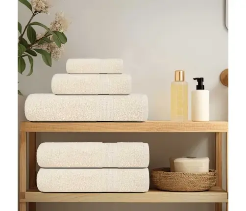 Pirts Dvieļi, 10 Gab., Krēmkrāsa, 80X200 Cm, 100% Kokvilna Vidaxl