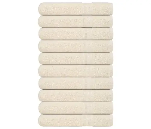 Dvieļi, 10 Gab., Krēmkrāsa, 100X200 Cm, 360 Gsm, 100% Kokvilna Vidaxl