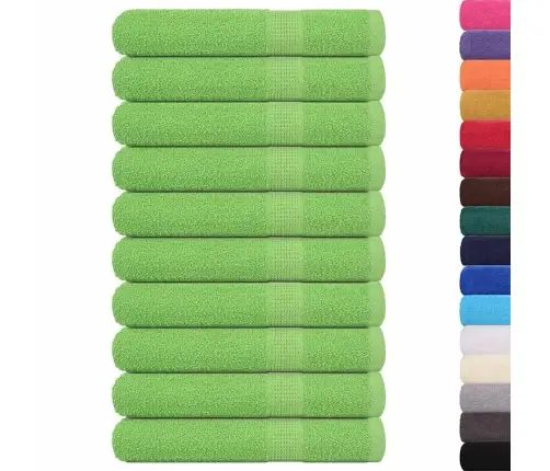 Pirts Dvieļi, 10 Gab., Dzeltenzaļi, 80X200 Cm, 100% Kokvilna Vidaxl