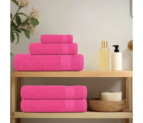 Pirts Dvieļi, 10 Gab., Rozā, 80X200 Cm, 360 Gsm, 100% Kokvilna Vidaxl