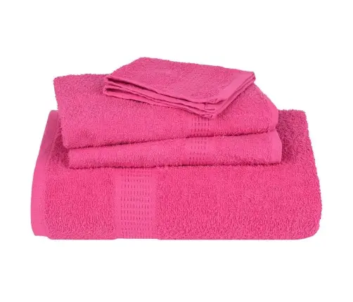 Pirts Dvieļi, 10 Gab., Rozā, 80X200 Cm, 360 Gsm, 100% Kokvilna Vidaxl
