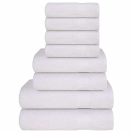 Dvieļu Komplekts, 8 Gab., Balti, 600 Gsm, 100% Kokvilna Vidaxl