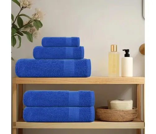 8 Gabalu Dvieļu Komplekts Zils 360 Gsm 100% Kokvilna Vidaxl