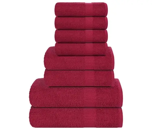 Rankšluosčių Rinkinys, 8Vnt., Raudoni, 100% Medvilnė, 360G/M²