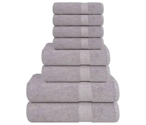 Dvieļu Komplekts, 8 Gab., Pelēks, 360 Gsm, 100% Kokvilna Vidaxl