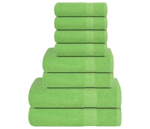 Dvieļu Komplekts, 8 Gab., Dzeltenzaļs, 360 Gsm, 100% Kokvilna Vidaxl