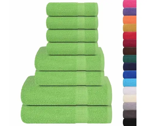 Dvieļu Komplekts, 8 Gab., Dzeltenzaļs, 360 Gsm, 100% Kokvilna Vidaxl
