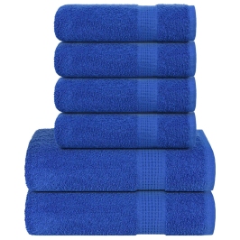 Rankšluosčių Rinkinys, 6Vnt., Mėlyni, 100% Medvilnė, 360G/M²