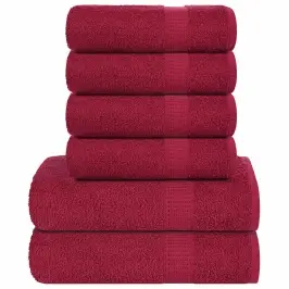 Dvieļu Komplekts, 6 Gab., Bordo, 360 Gsm, 100% Kokvilna Vidaxl