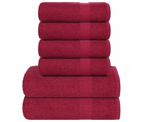 6-Osaline Rätikukomplekt Frogn, Bordoopunane, 100% Puuvill