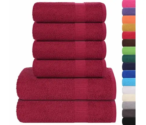 6-Osaline Rätikukomplekt Frogn, Bordoopunane, 100% Puuvill