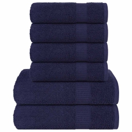 Rankšluosčių Rinkinys, 6Vnt., Mėlyni, 100% Medvilnė, 360G/M²