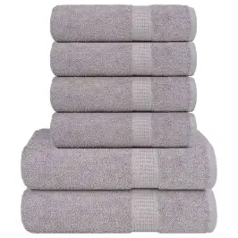 Dvieļu Komplekts, 6 Gab., Pelēks, 360 Gsm, 100% Kokvilna Vidaxl