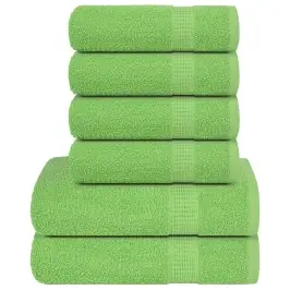 Dvieļu Komplekts, 6 Gab., Dzeltenzaļs, 360 Gsm, 100% Kokvilna Vidaxl