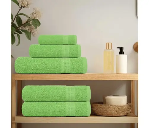 Dvieļu Komplekts, 6 Gab., Dzeltenzaļs, 360 Gsm, 100% Kokvilna Vidaxl