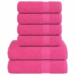 Dvieļu Komplekts, 6 Gab., Rozā, 360 Gsm, 100% Kokvilna Vidaxl