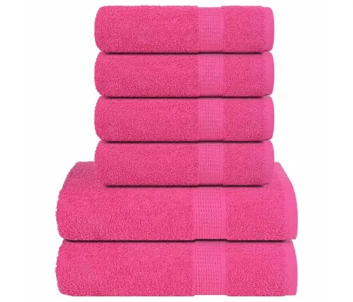 Dvieļu Komplekts, 6 Gab., Rozā, 360 Gsm, 100% Kokvilna Vidaxl