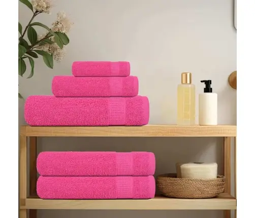 Dvieļu Komplekts, 6 Gab., Rozā, 360 Gsm, 100% Kokvilna Vidaxl