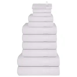 Dvieļu Komplekts, 12 Gab., Balti, 600 Gsm, 100% Kokvilna Vidaxl