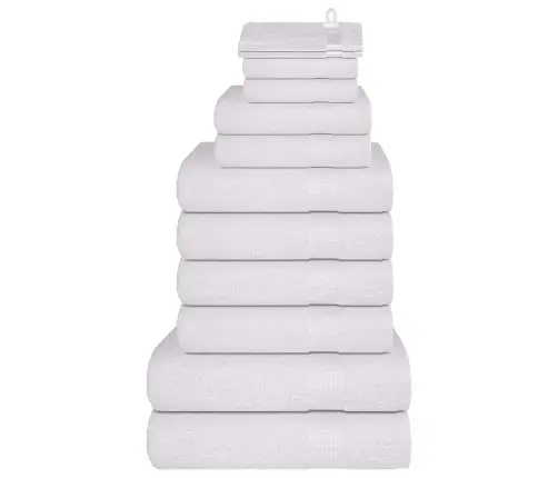 Dvieļu Komplekts, 12 Gab., Balti, 600 Gsm, 100% Kokvilna Vidaxl