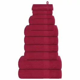 Dvieļu Komplekts, 12 Gab., Bordo, 360 Gsm, 100% Kokvilna Vidaxl