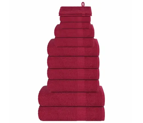Dvieļu Komplekts, 12 Gab., Bordo, 360 Gsm, 100% Kokvilna Vidaxl Dvieļu Komplekts, 12 Gab., Bordo, 360 Gsm, 100% Kokvilna Vidaxl
