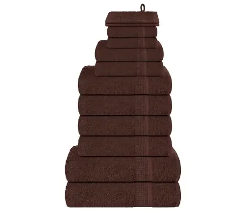 Dvieļu Komplekts, 12 Gab., Brūns, 360 Gsm, 100% Kokvilna Vidaxl