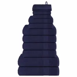 Dvieļu Komplekts, 12 Gab., Tumši Zils, 360 Gsm, 100% Kokvilna Vidaxl
