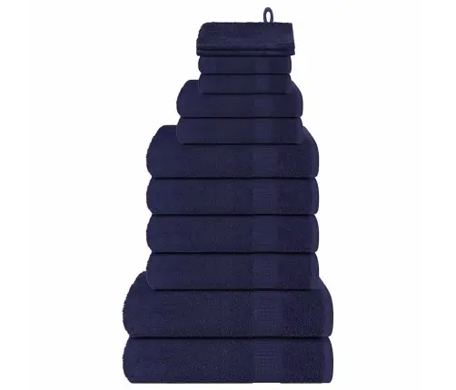 Dvieļu Komplekts, 12 Gab., Tumši Zils, 360 Gsm, 100% Kokvilna Vidaxl