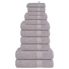 Dvieļu Komplekts, 12 Gab., Pelēks, 360 Gsm, 100% Kokvilna Vidaxl
