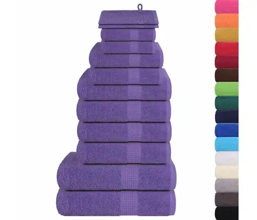 Dvieļu Komplekts, 12 Gab., Violets, 360 Gsm, 100% Kokvilna Vidaxl