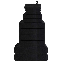 Dvieļu Komplekts, 12 Gab., Melns, 360 Gsm, 100% Kokvilna Vidaxl