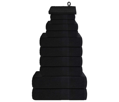 Dvieļu Komplekts, 12 Gab., Melns, 360 Gsm, 100% Kokvilna Vidaxl