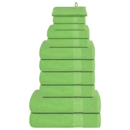 Dvieļu Komplekts, 12 Gab., Dzeltenzaļs, 360 Gsm, 100% Kokvilna Vidaxl