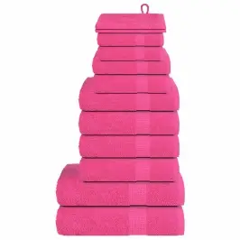 Dvieļu Komplekts, 12 Gab., Rozā, 360 Gsm, 100% Kokvilna Vidaxl