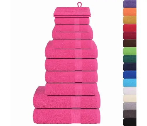 Dvieļu Komplekts, 12 Gab., Rozā, 360 Gsm, 100% Kokvilna Vidaxl Dvieļu Komplekts, 12 Gab., Rozā, 360 Gsm, 100% Kokvilna Vidaxl