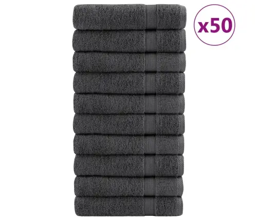 Roku Dvieļi Solund, 50 Gab., Antracītpelēki, 50X100 Cm, 600 Gsm Vidaxl