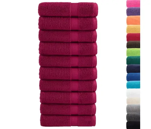 Roku Dvieļi Solund, 10 Gab., Vīnsarkani, 50X100 Cm, 600 Gsm Vidaxl