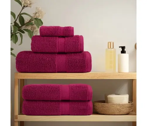 Dušas Dvieļi Solund, 10 Gab., Vīnsarkani, 70X140 Cm, 600 Gsm Vidaxl