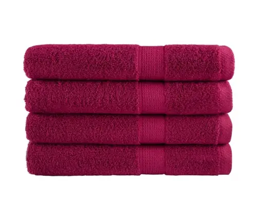 Pirts Dvieļi Solund, 4 Gab., Vīnsarkani, 80X200 Cm, 600 Gsm Vidaxl