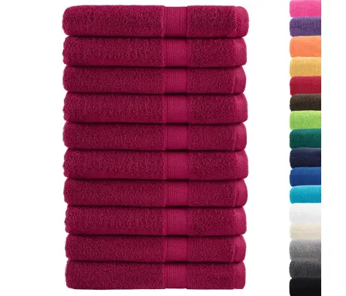 Pirts Dvieļi Solund, 10 Gab., Vīnsarkani, 80X200 Cm, 600 Gsm Vidaxl