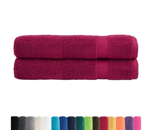 Dvieļi Solund, 2 Gab., Vīnsarkani, 100X200 Cm, 600 Gsm Vidaxl